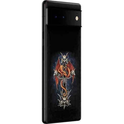 Gothic Dragon & Skull Cross by Sarah Richter Google Pixel 6 Skin